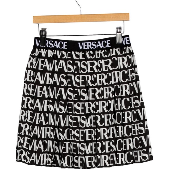 VERSACE Logo Pleated Skirt - Picture 3 of 7